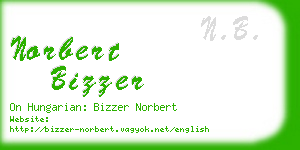 norbert bizzer business card